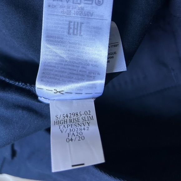 Gap HIGH RISE Slim pants in navy blue - Picture 7 of 7